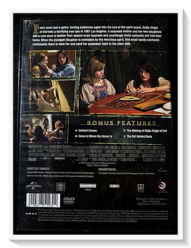 OUIJA - Origin of Evil - DVD - with BONUS FEATURES - Horror - Condition Very Good ***
