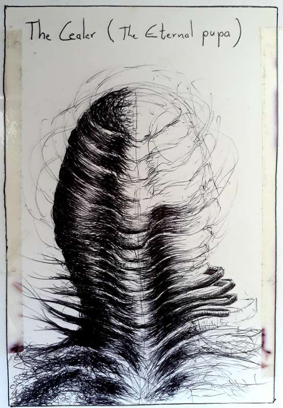 Own a Piece of my Diary (Literally) - Concept Sketch for `The Cealer` Sculpture - A5 - B Black Pen