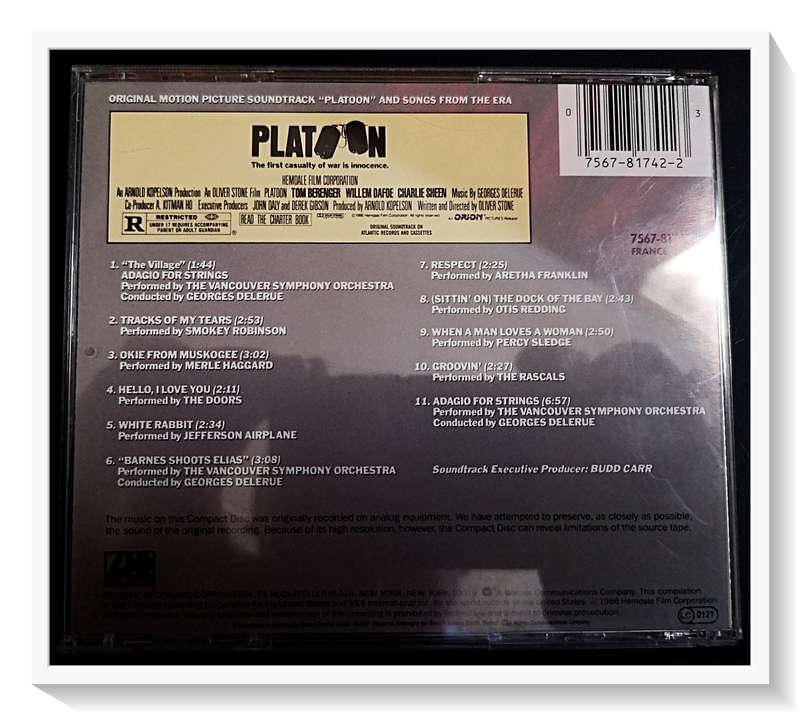 PLATOON - Original Motion Picture Soundtrack - A Brilliant Soundtrack in Excellent Condition