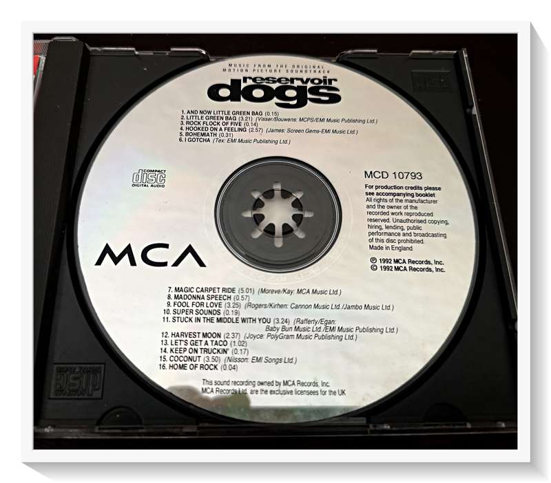 Reservoir Dogs Music from the Motion Picture - Various Artists - Disc & Casing VG+
