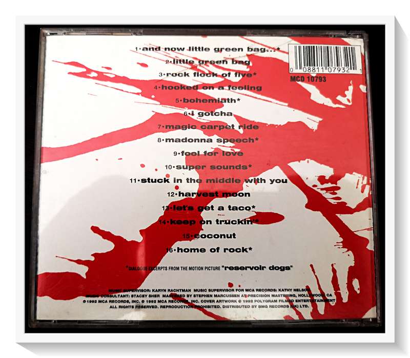 Reservoir Dogs Music from the Motion Picture - Various Artists - Disc & Casing VG+