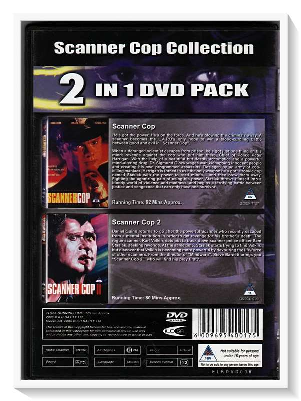 SCANNER COP I & SCANNER COP II - Double Feature - D. Cronenberg - Condition: Excellent***