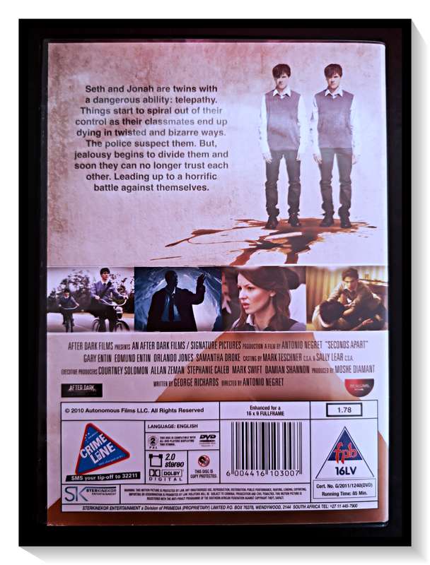 Seconds Apart - GENRE: Mystery Thriller - DVD - 16VL - Disc & Casing in A+ Condition*