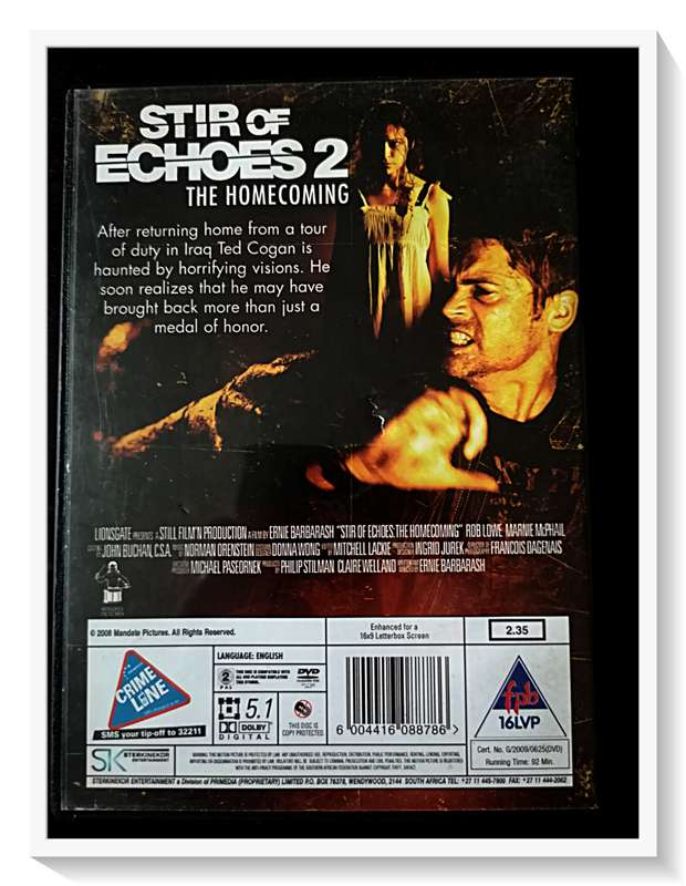 Stir of Echoes 2 Starring Rob Lowe Horror 2-16VHL - Disc and Casing in Very Good Condition