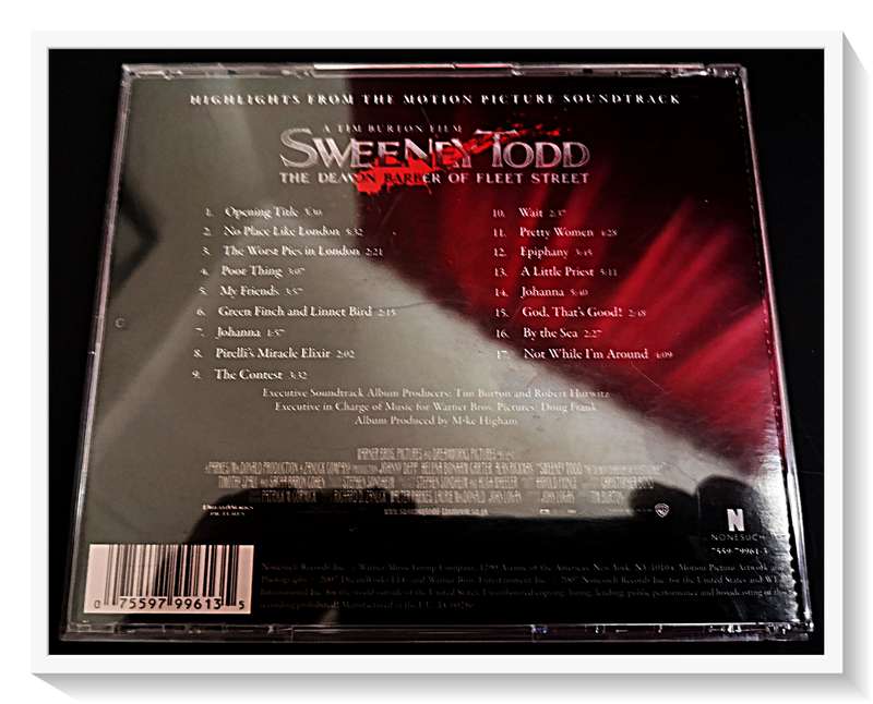 Sweeney Todd - The Demon Barber of Fleet Street - Soundtrack - Casing and Disc in Like NEW Condition