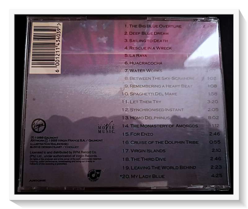 The Big Blue - Motion Picture Soundtrack - Music by ERIC SERRA - Case & Disc in Excellent Condition