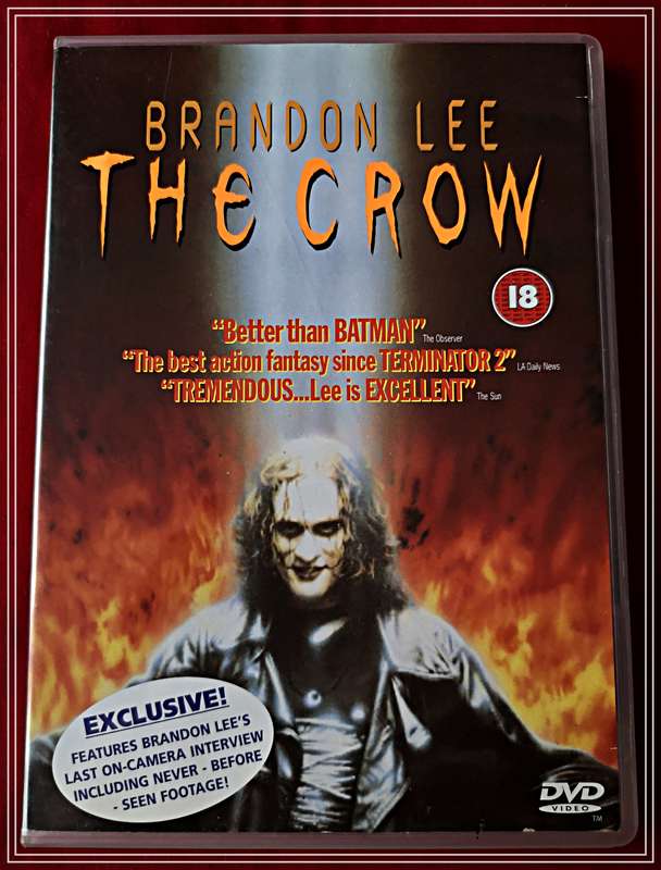 The Crow - Brandon Lee - DVD - Exclusive Features Edition - Casing Cover and Disc in Excellent Cond.