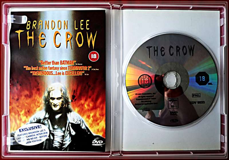 The Crow - Brandon Lee - DVD - Exclusive Features Edition - Casing Cover and Disc in Excellent Cond.