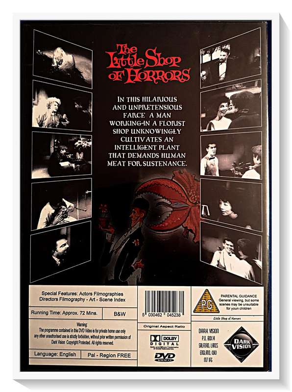 The Little Shop of Horror - The Classic - Starring JACK NICHOLSON - Condition - Excellent