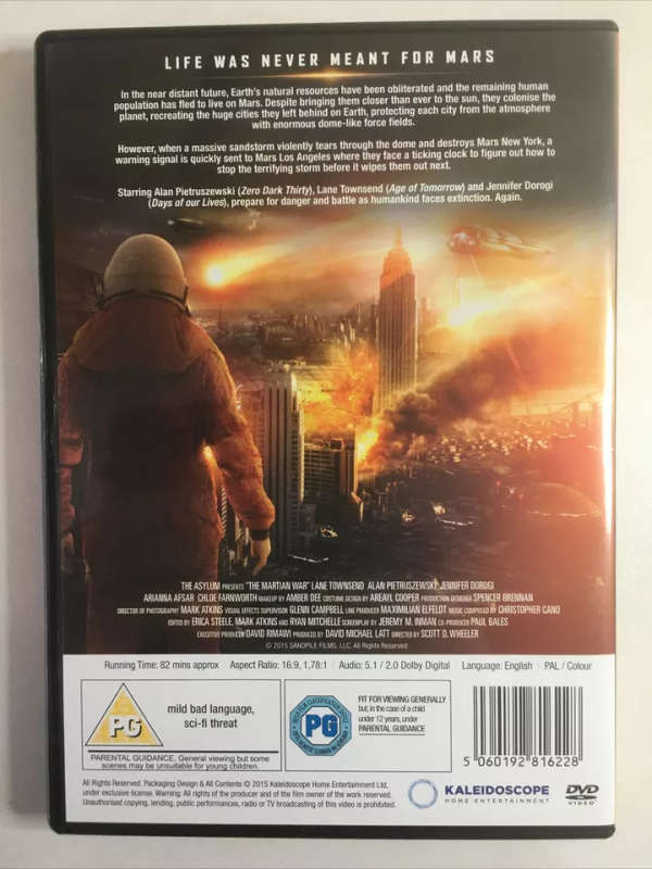 Film: The Martian War - DVD - Survival Sci-Fi - Parental Guidance Only - Disc & Casing: Brand New