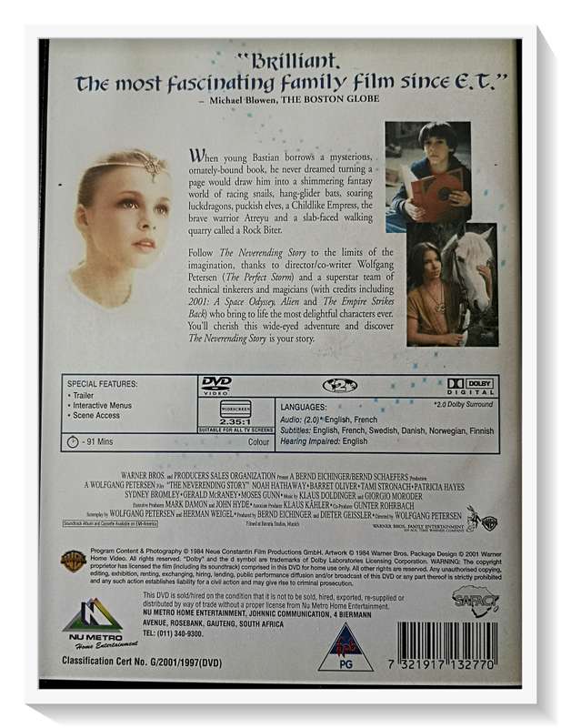 The Neverending Story - Fantasy 80s Classic - Disc and Cover and Casing in Very Good Condition ***