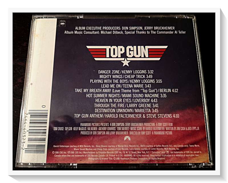 Top Gun Motion Picture Soundtrack disc and Casing in Excellent Condition***