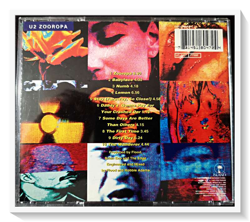 U2 Album Zooropa - Casing Cover and Disc in Excellent Condition