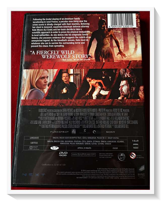 WER The Legend Reborn - Horror (Lycan Creature Feat.) - DVD - Cover and Disc in Excellent Condition