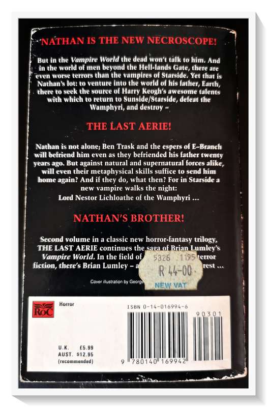 BRIAN LUMLEY: Vampire World 2: The Last Aerie - ROC Publishers - Paperbacks From Hell