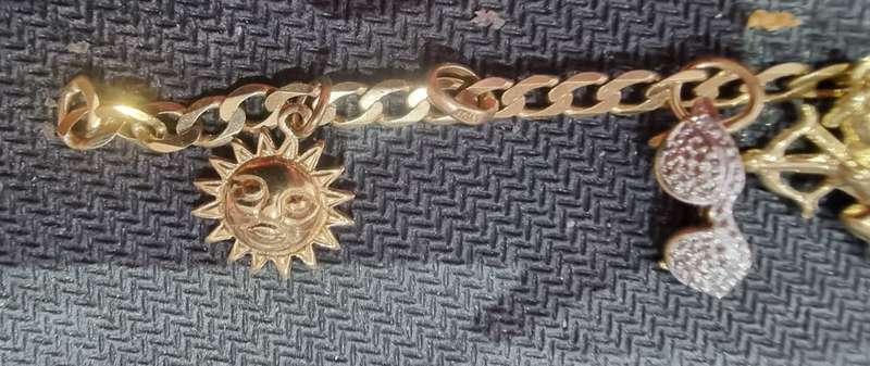 4.9g 9ct (375) solid gold scrap (Bracelet and charms)