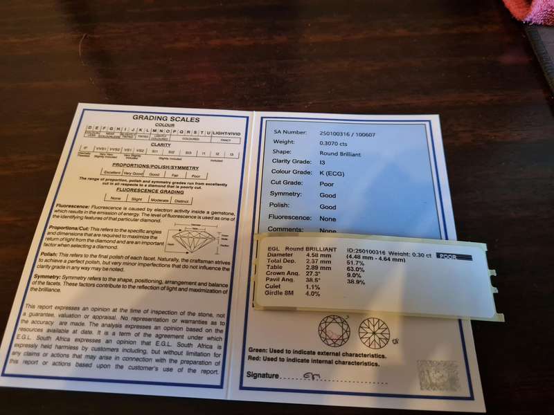 Natural Certified 0.3 Carat Diamond