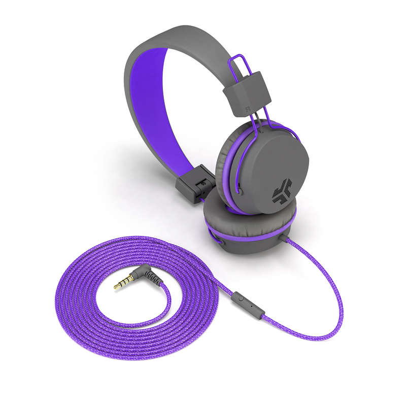 JLAB JBuddies Studio Kids On-Ear Voume Safe Kids Wired Headphones (Purple)