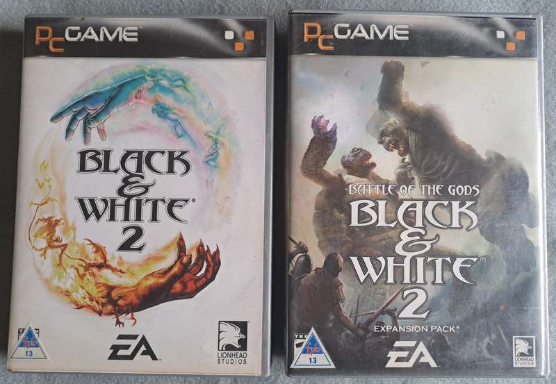 PC CD classic: Black & White 2 + Battle of the Gods exspansion pack.