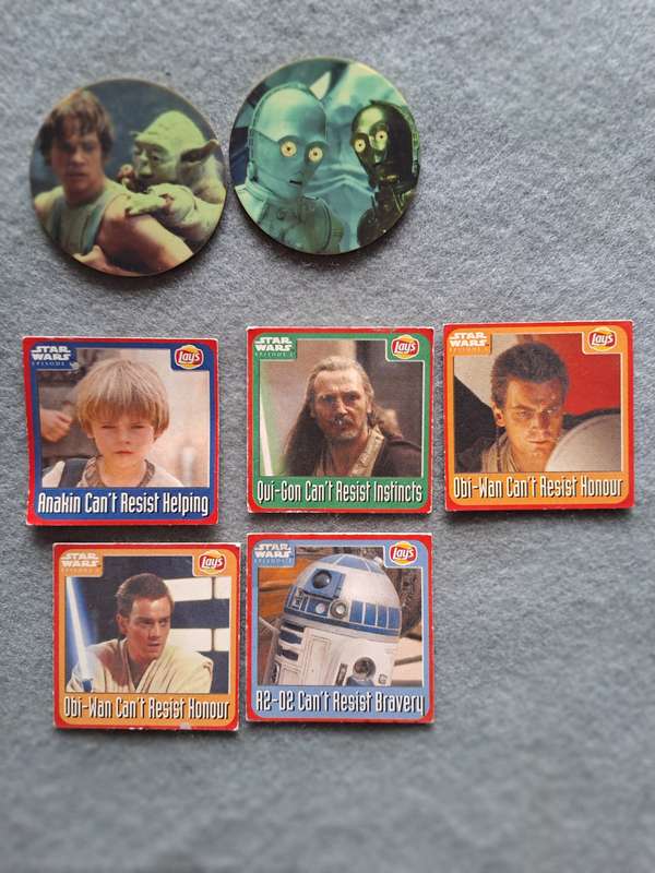 Star Wars tazos and mini cards.