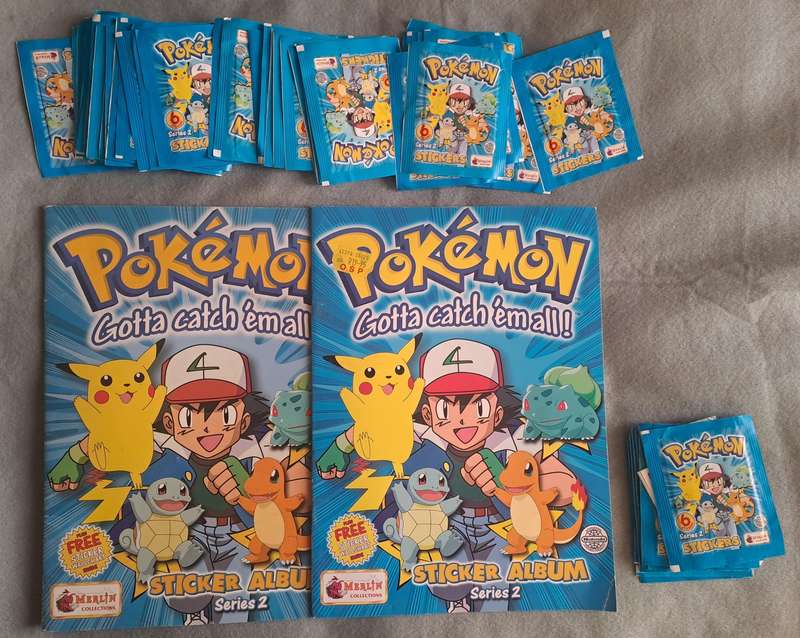 Merlin collections sticker Pokemon lot.