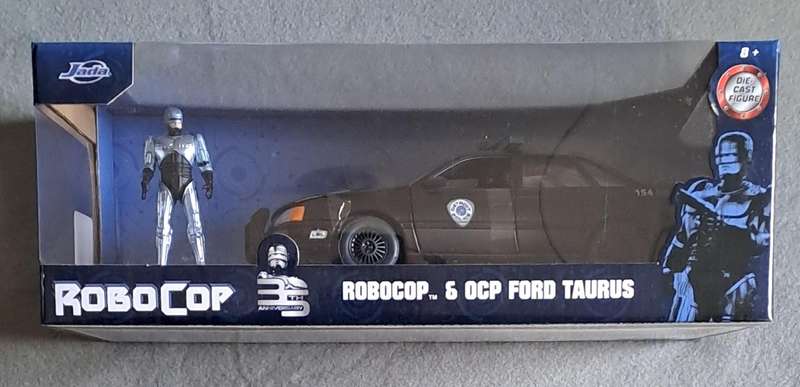 Jada 1:24 die-cast Robocop and OCP Ford Taurus.