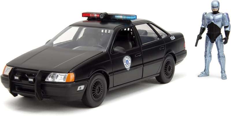 Jada 1:24 die-cast Robocop and OCP Ford Taurus.