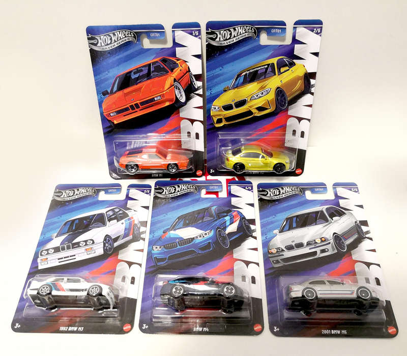2025 Hot Wheels "Silver Series" BMW - Full set (5 vehicles)
