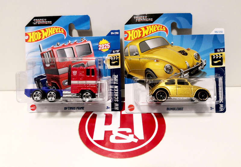 Hot Wheels Transformers Combo (2 x Vehicles - Optimus Prime + Bumblebee)