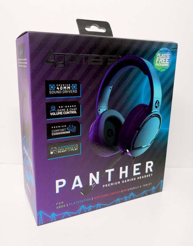 4Gamers Panther Over-Ear Gaming Headset Compatible with PS4/PS5, XBOX, Switch & PC
