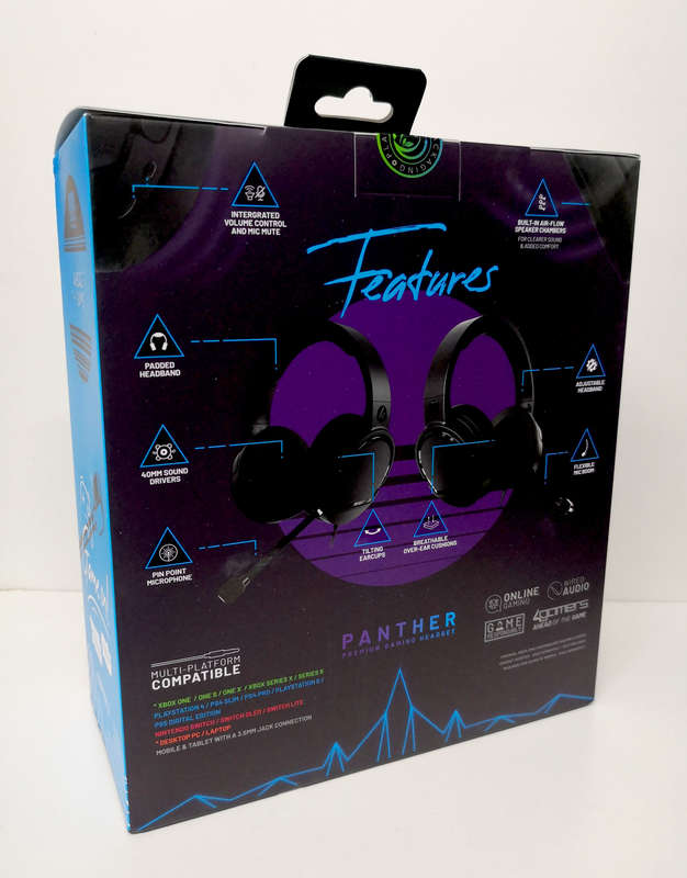 4Gamers Panther Over-Ear Gaming Headset Compatible with PS4/PS5, XBOX, Switch & PC