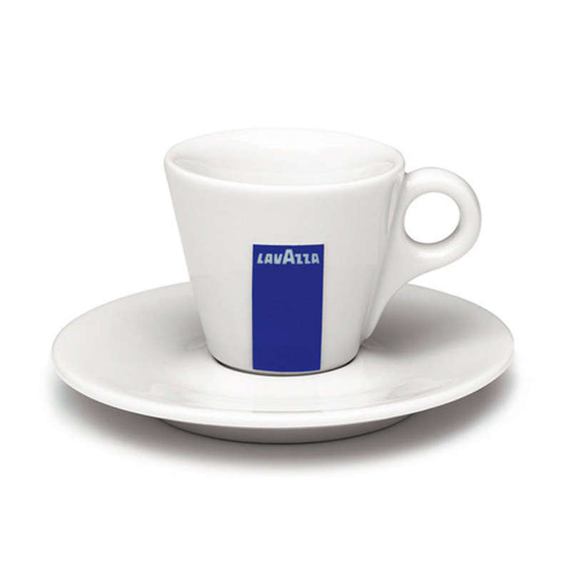 Lavazza Logo Espresso Cup and Saucer Set (4 cups and 4 saucers)