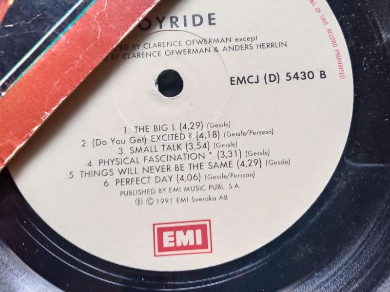 Roxette Joyride  vinyl Lp