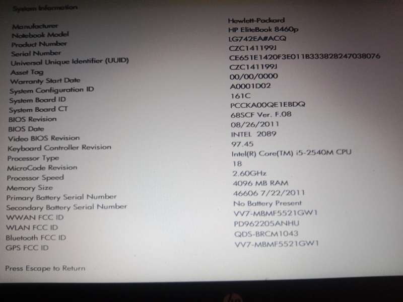 HP EliteBook 8460p * please read*