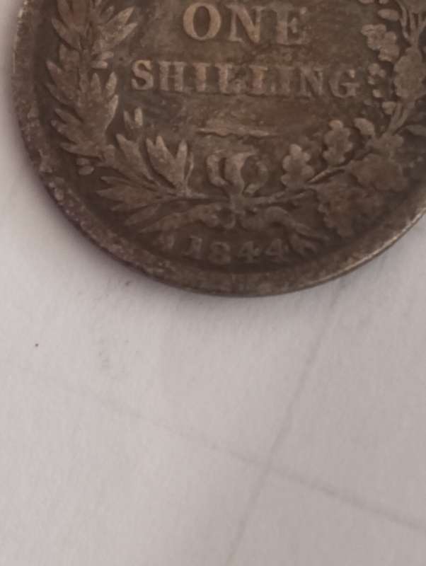 Victorian silver 1844 shilling