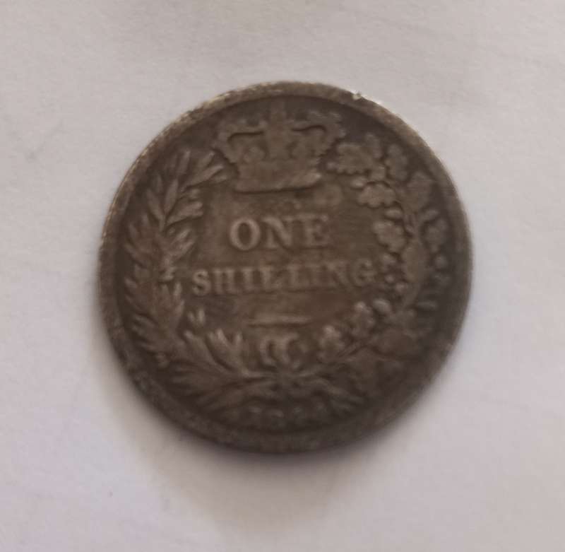 Victorian silver 1844 shilling