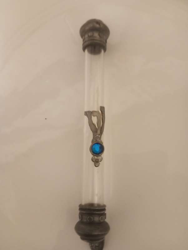 Lovely glass cylinder decorative mezuzah cover