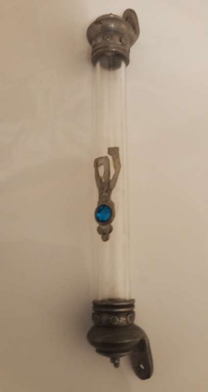 Lovely glass cylinder decorative mezuzah cover