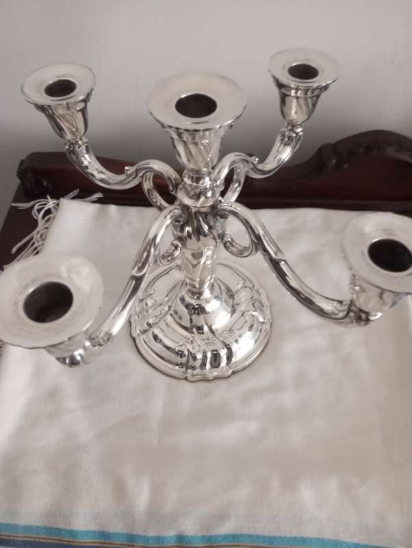 A fabulous 5 candle sterling silver candelbra