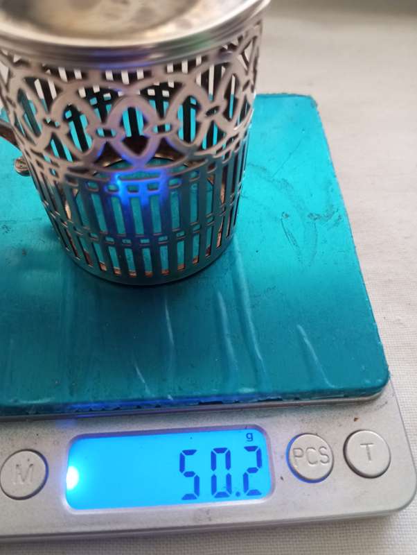 Lovely silver mustard pot , blue lined intact