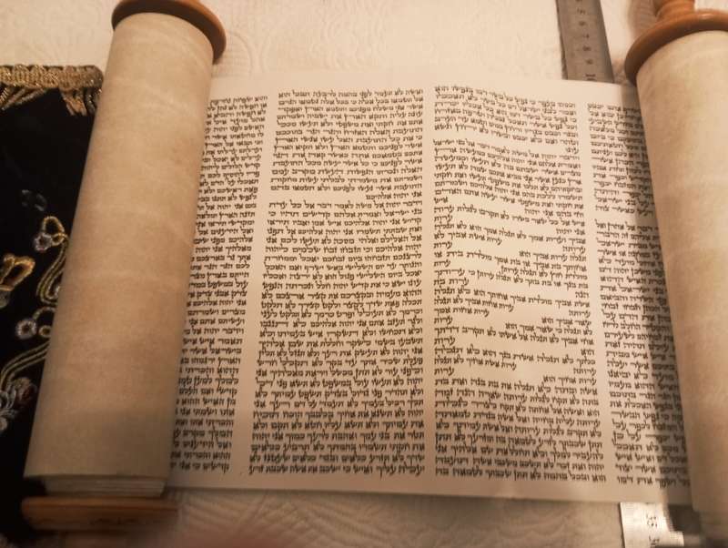 A small replica sefer Torah ( Torah scroll)