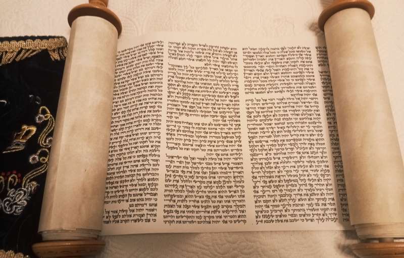 A small replica sefer Torah ( Torah scroll)