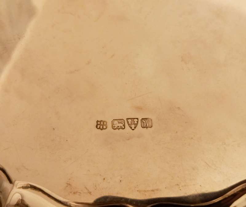A superb sterling silver footed tray