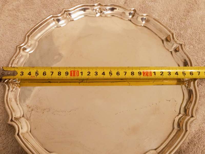 A superb sterling silver footed tray