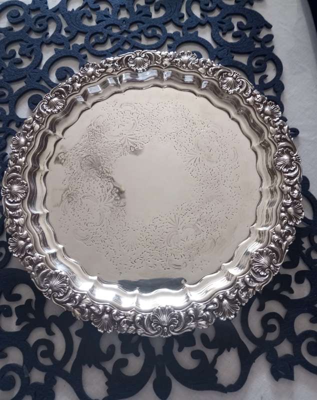 A fine silver plate tray vintage
