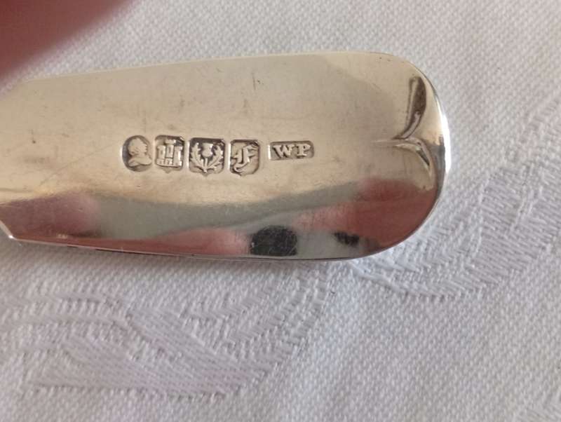 A super set of 3 Scottish Georgian silver serving spoons