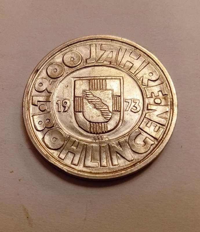 A pure silver(999) 1200 jahre bohling commemerative  medalion