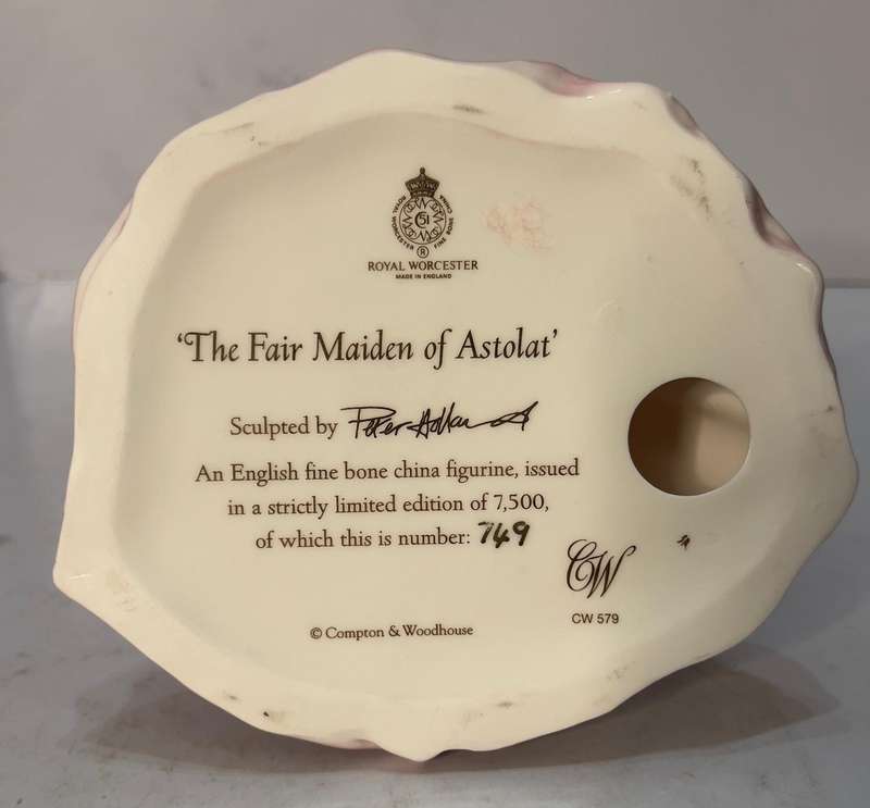 Royal Worcester "The Fair Maiden of Astolat" Fine Bone China Figurine Limited Edition