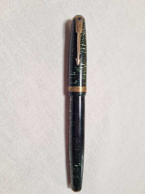 Parker Vacumatic Major Fountain Pen - 1944, Green Pearl