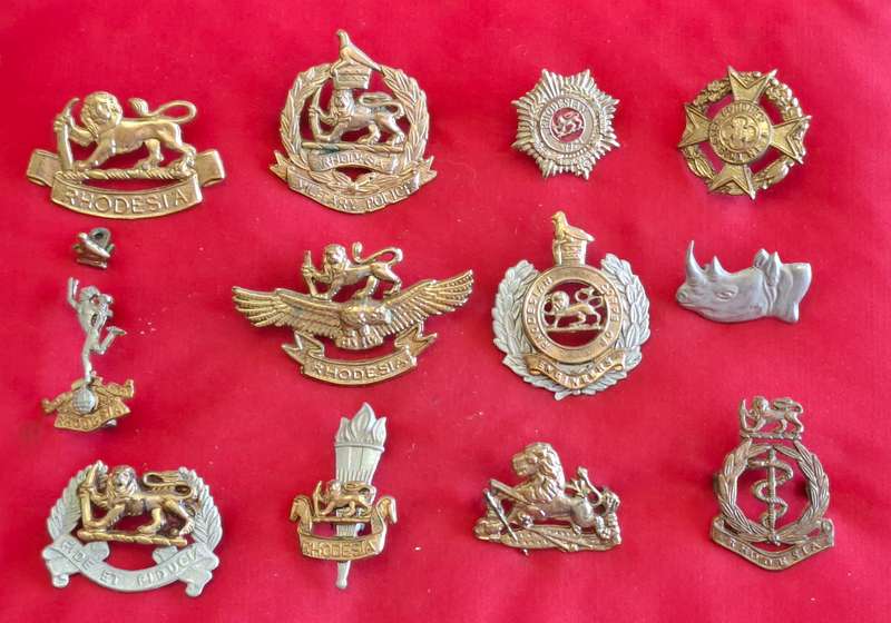 RHODESIAN ARMED FORCES - 12 X PERIOD CAST BADGES USED FOR COMMEMORATIVE DISPLAYS   (8780)